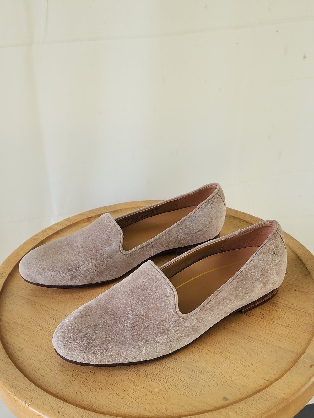 Vionic Willa Classic Women's Suede Slip-On Loafers in Light Taupe - Picture 2 of 11
